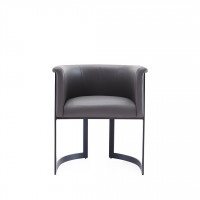 Manhattan Comfort DC046-PE Corso Leatherette Dining Chair with Metal Frame in Grey